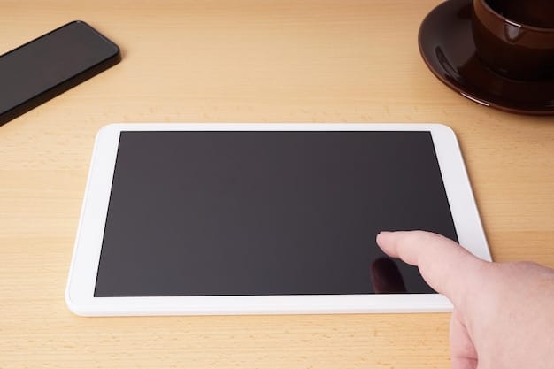 A close-up of a tablet screen displaying a 