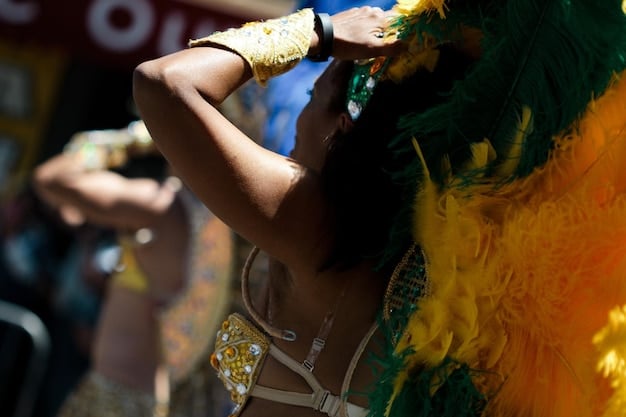 A vibrant scene from the film, depicting a traditional Brazilian festival with colorful costumes, lively music, and enthusiastic dancers, showcasing the rich and diverse cultural heritage of Brazil.