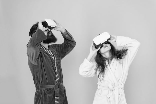A still image of a high-tech virtual reality headset being used in '3 Body Problem,' highlighting the advanced technology and immersive experiences that characters encounter. The scene features a scientist or researcher deeply engaged with the VR world.