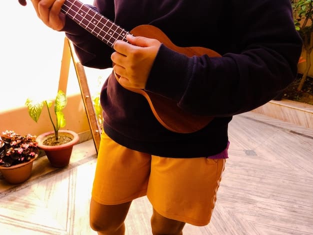 A still from a Brazilian music documentary, featuring a close-up of a musician playing a traditional instrument, surrounded by other musicians and vibrant colors, capturing the energy and passion of Brazilian music.