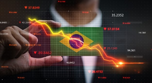 A financial infographic showing a comparison chart between rising cable bills and stable/lower streaming costs over time, with Brazil's flag in the background.