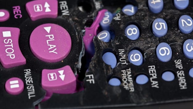 A close-up shot of a streaming interface on a large smart TV, showing detailed menu options for video quality settings (e.g., 4K, HDR, Dolby Atmos). The background is slightly blurred entertainment content.