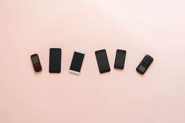 A conceptual illustration depicting various digital devices (smartphones, tablets, smart TVs) intertwined with traditional film projection equipment, highlighting the convergence and conflict of distribution channels.