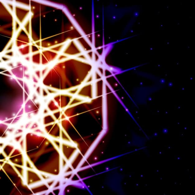 A kaleidoscope of fractured images and text, representing different genres blending together. Neon lines connect distinct elements like a detective's magnifying glass, a spaceship, and a comedic mask, illustrating genre fusion.