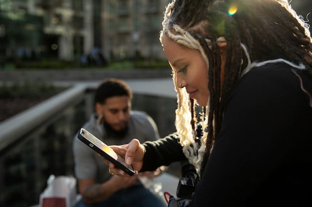 A person holding a smartphone, actively engaged in a social media discussion about representation in their favorite TV series, with comments and likes visible on the screen, indicating audience feedback and critical discourse.