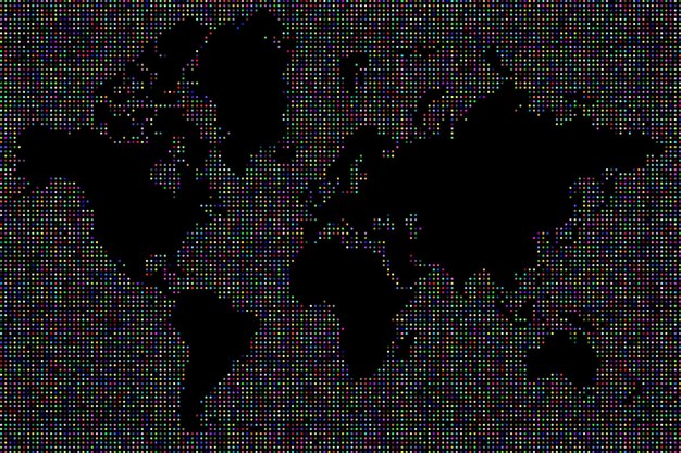 A world map made of interconnected dots and lines, with small icons representing film reels and TV screens scattered across, symbolizing global media consumption and distribution.