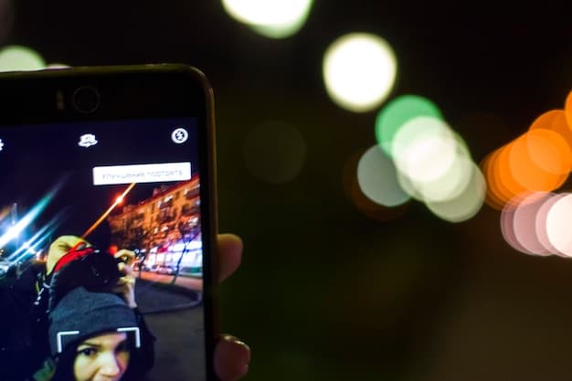 A close-up shot of a smartphone screen displaying a Brazilian film on a streaming platform. The viewer's hand is partially visible, holding the phone. Soft light reflects on their face, indicating intimate and solitary viewing. This image represents the shift to digital platforms during The Impact of COVID-19 on Brazilian Cinema: A Two-Year Retrospective.
