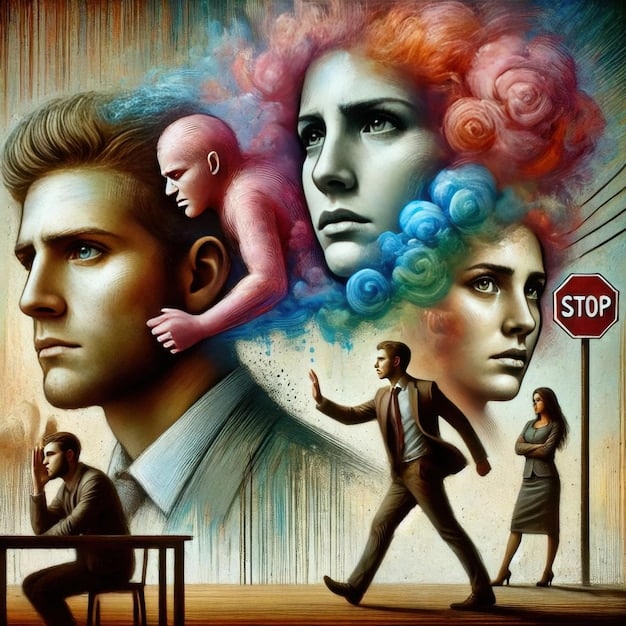 A collage of fragmented images representing different characters and their struggles, including addiction, abuse, and identity confusion. The overall effect is chaotic and unsettling, reflecting the intense emotional landscape of 'Euphoria' Season 3: Exploring the Darker Themes and Character Arcs. The colors are muted and somber, enhancing the sense of unease and darkness.