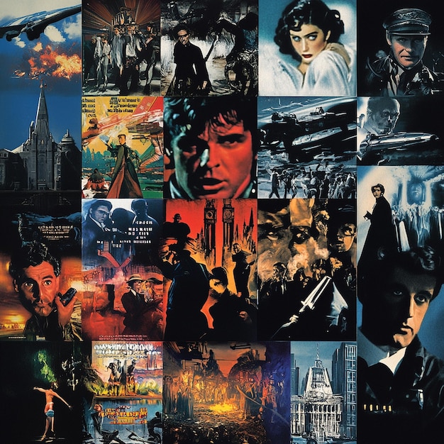 A collage of various movie posters from 2025, each representing different genres and styles. The posters are slightly blurred, symbolizing the unknown of upcoming films that spoiler-free movie reviews help navigate. The phrase 