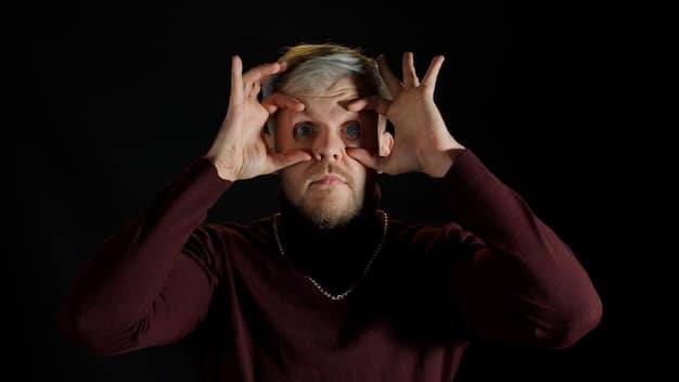 A person covering their ears and eyes in mock horror as someone next to them jokingly gestures as if revealing a major plot point of a film, highlighting the social faux pas of spoiling movies in conversation. The background features a home theater setup.