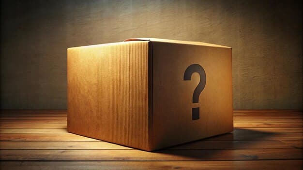 A close-up shot of a blind box with a question mark on it, next to a row of collectible figures still sealed in their individual packaging. The figures are generic and don't reveal any specific character details, emphasizing the spoiler-free nature of blind box collectibles.