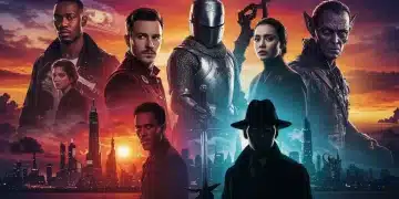 Dynamic collage of upcoming 2025 series with diverse themes