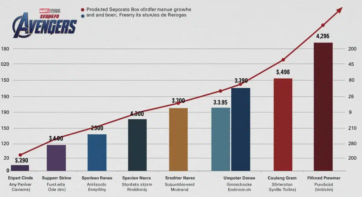 Infographic showing projected box office revenue for 'Avengers: Secret Wars' 2025