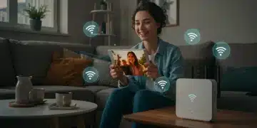Person watching buffer-free streaming on tablet with optimized Wi-Fi