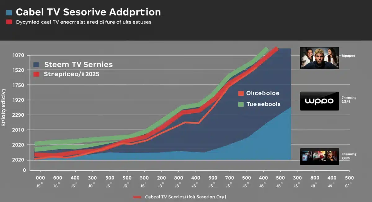 Infographic showing the trend of US households switching from cable to streaming services.