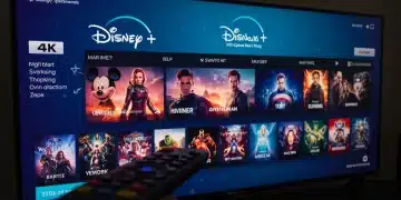 Disney+ 4K content on a large screen with vibrant colors and sharp details, enhancing the streaming experience.