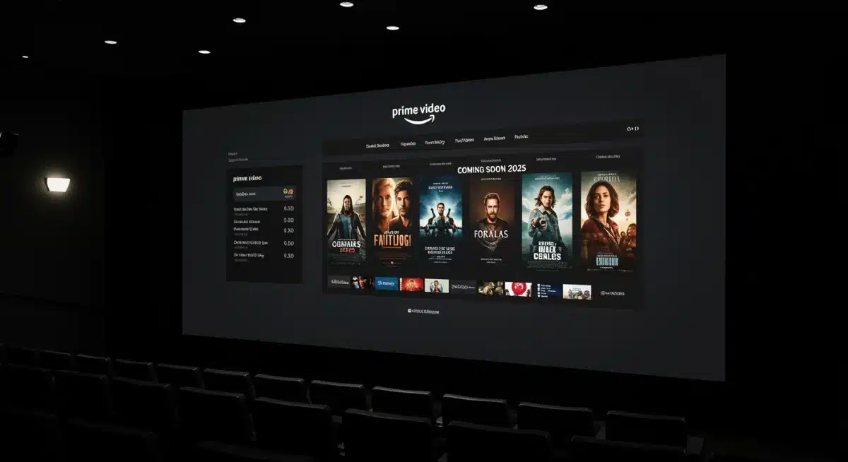Prime Video interface showing a 'Coming Soon 2025' section with exclusive movie content.